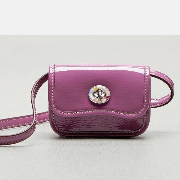 🩷Coach Wavy Wallet - CQ060 Lilac Berry Crinkle Patent Coachtopia Leather - NWT - Picture 1 of 12